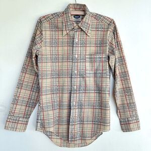 Vintage 70s Macrae Prest Plaid Button-Up Shirt - Permanent Press - S 14-14½